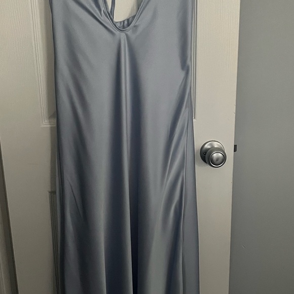 Peppermayo Light Blue Satin Backless Dress - Picture 1 of 2